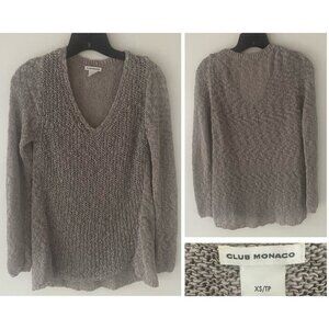 Club Monaco Gray Cotton Blend V-neck Sweater - 37281